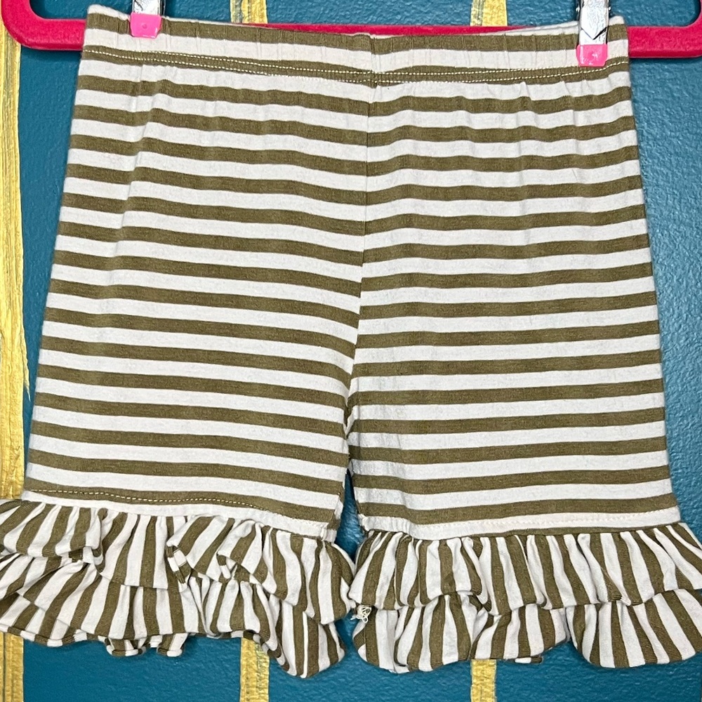 Persnickety Green Striped Shorts sz 4